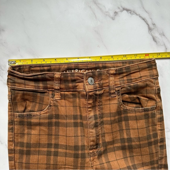 American Eagle Outfitters Orange Plaid Jeggings - Picture 7 of 11